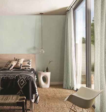 chambre apaisante gris clair vert