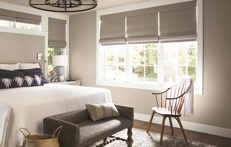 pretty bedroom painted taupe white